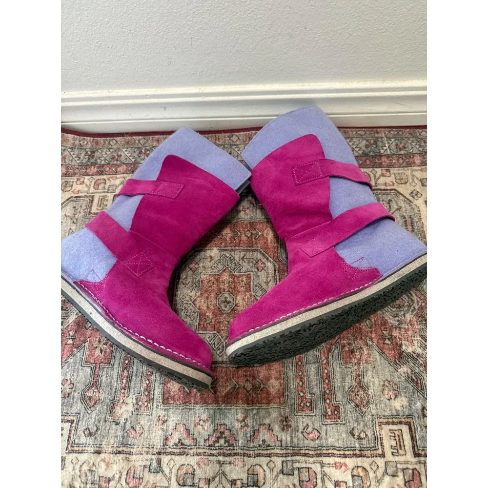 Sorel Nakiska Magenta Pink Lavender Suede Mid Calf Winter Boots size 5